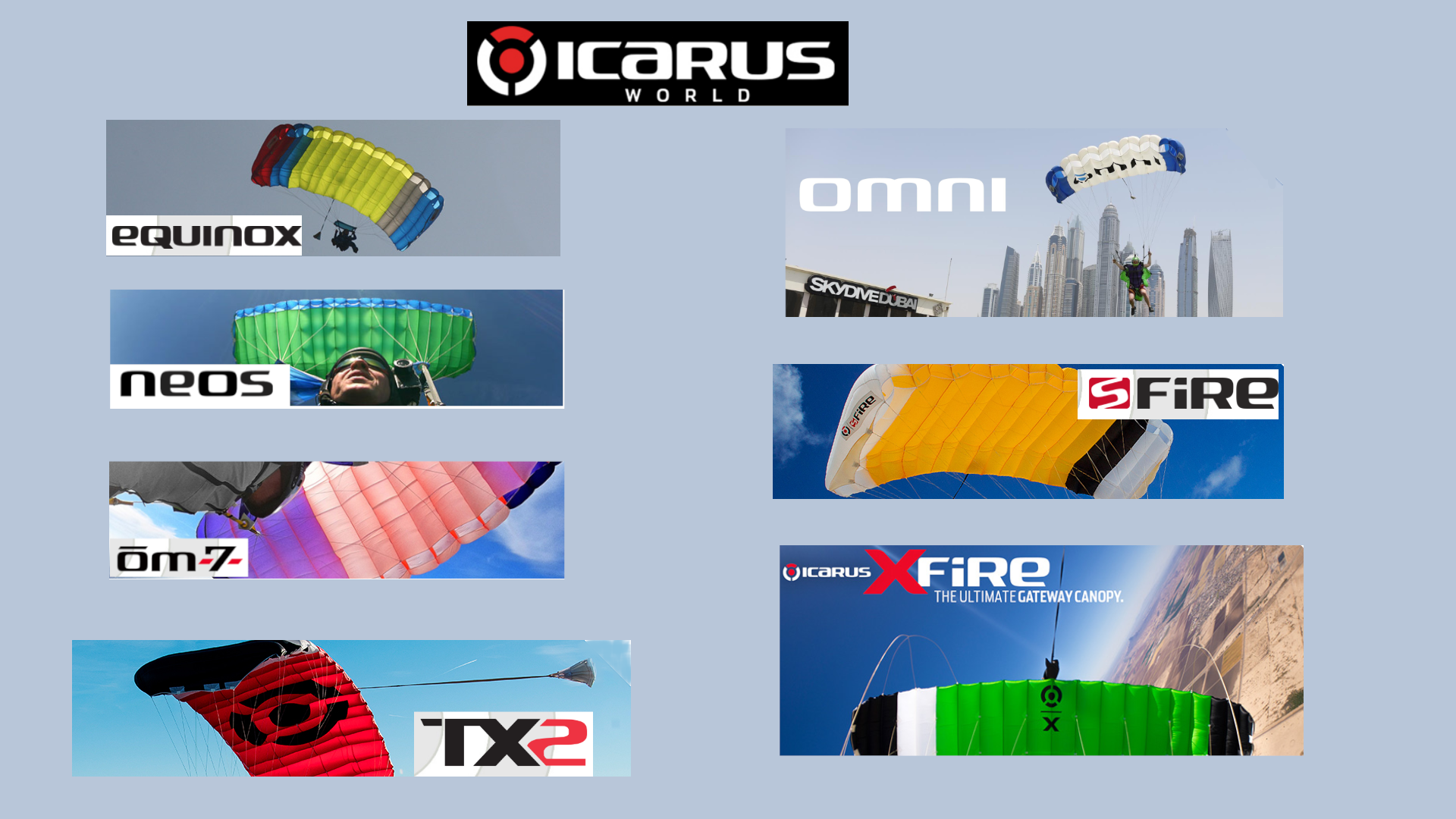 Icarus World main canopies